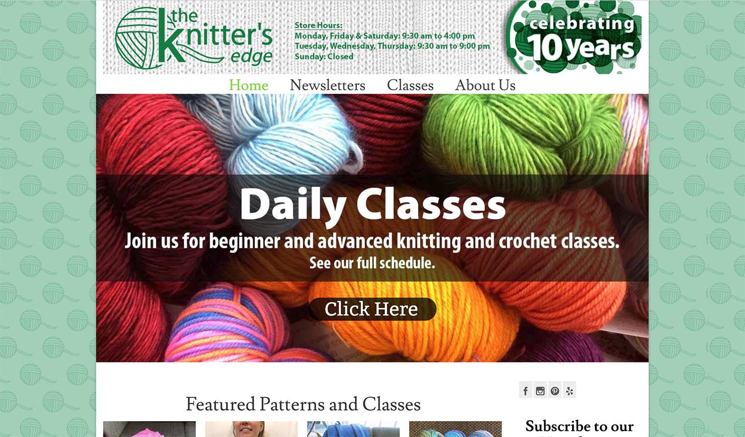 Website with 10th Anniversary Header